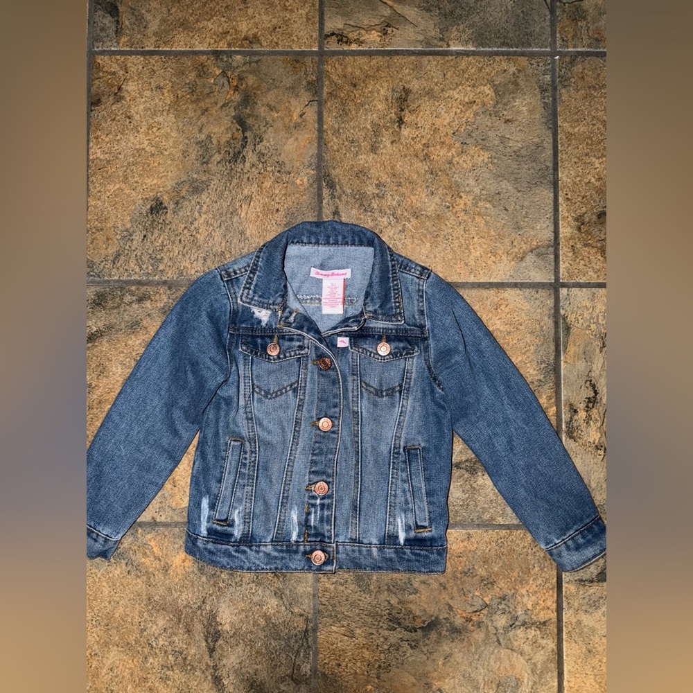 Tommy Bahama Girls Size 5 Distressed Denim Jacket